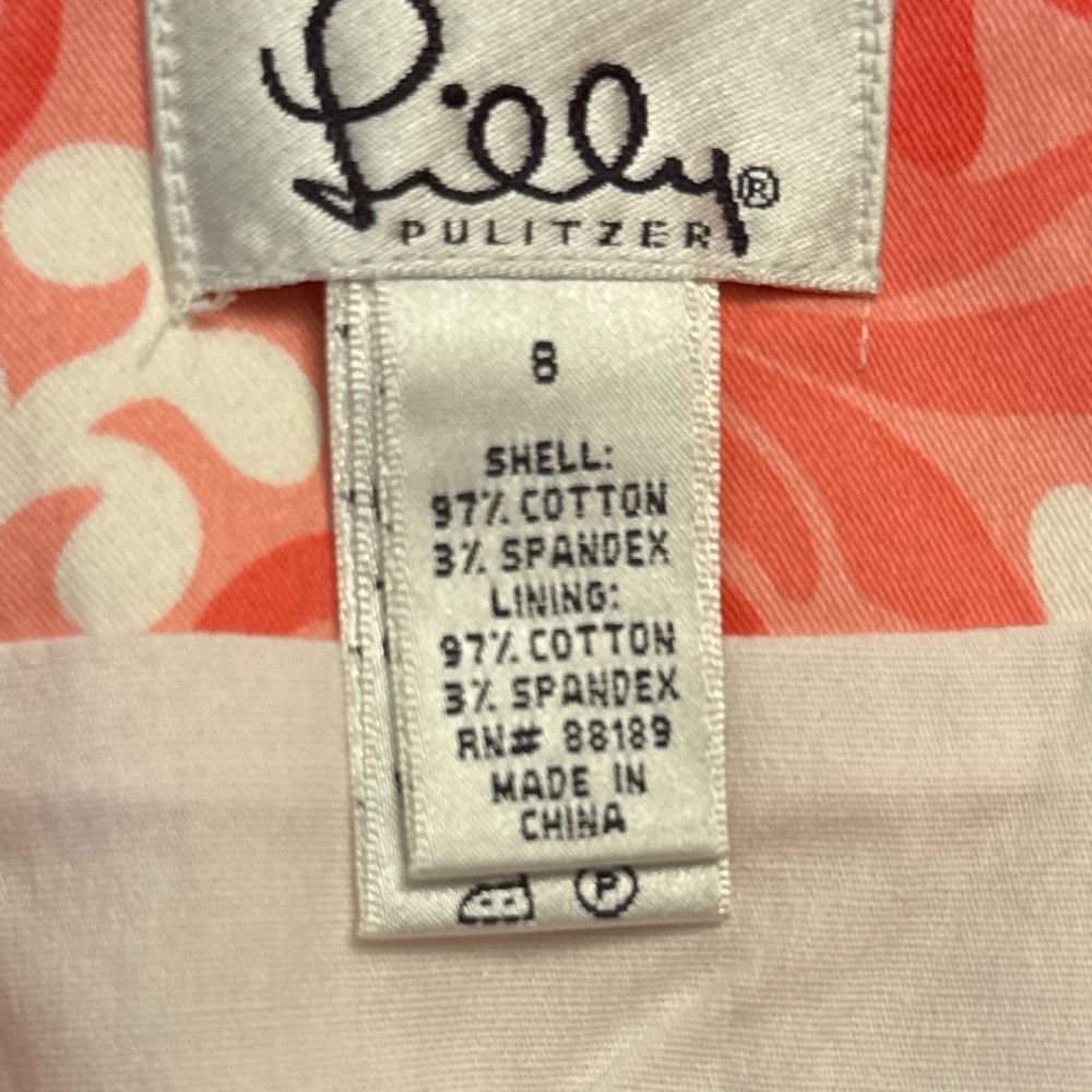 Lilly Pulitzer size 8 Floral Pink Skirt with Lace Trim - Picture 4 of 8